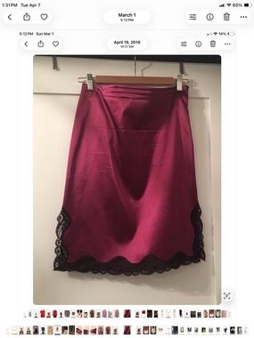 Kenneth Cole satin/ lace skirt